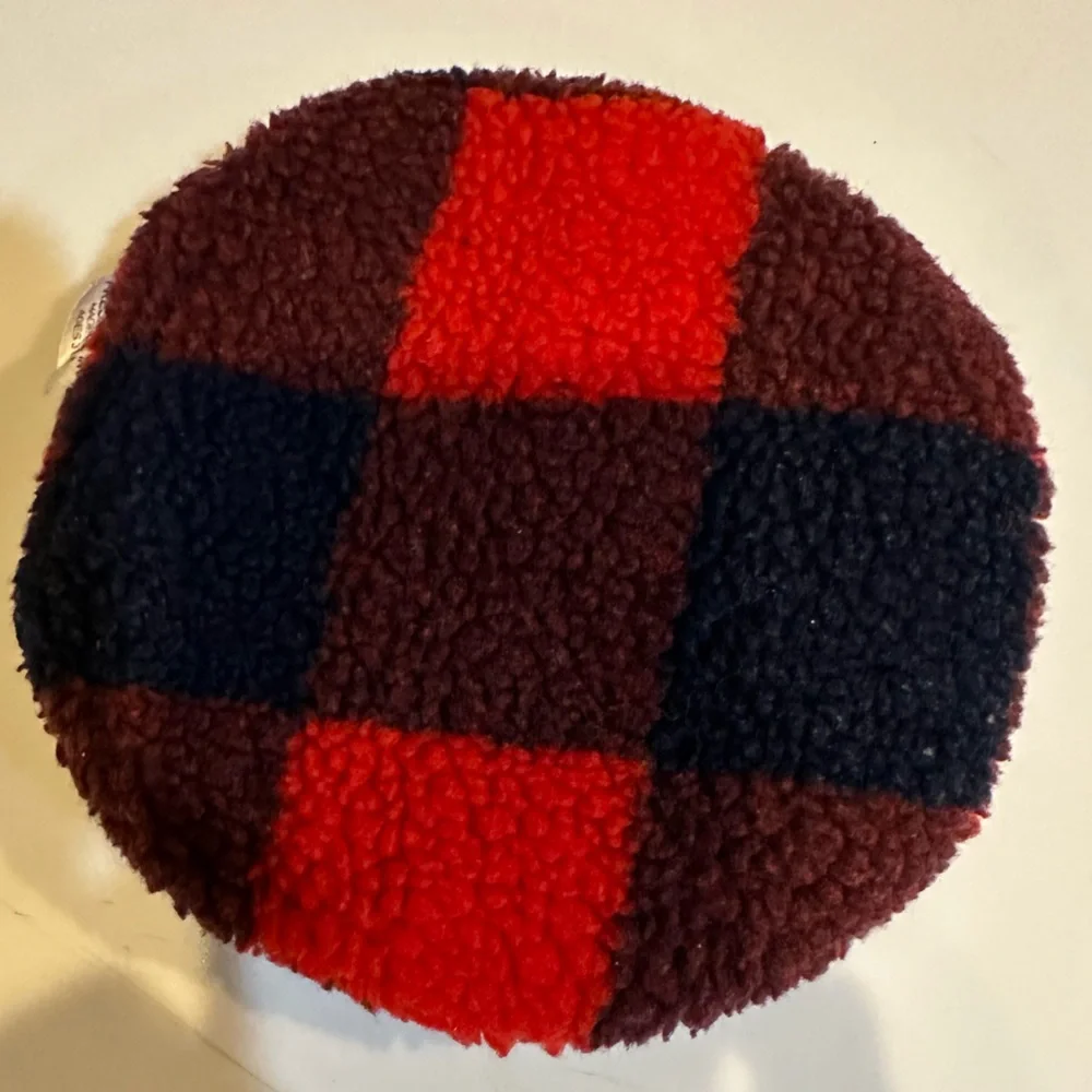 FRESH LIDS INC RED BLACK BUFFALO PLAID SHERPA BEANBAG 7” GAME TOSS CORN HOLE TOY